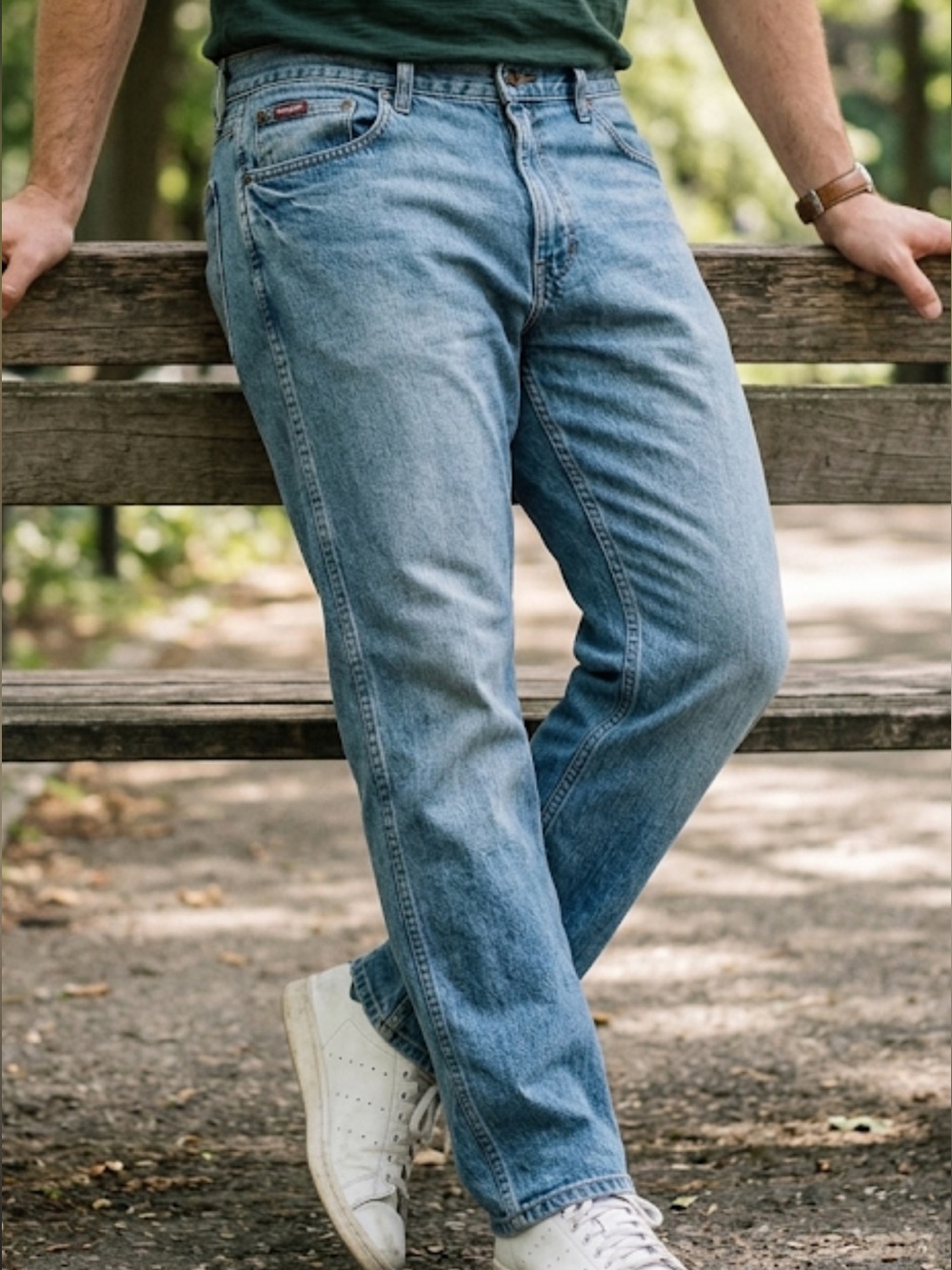 Wrangler Men’s Premium Loose Straight Jeans New Classic Blue 38 x 30 Denim NWT